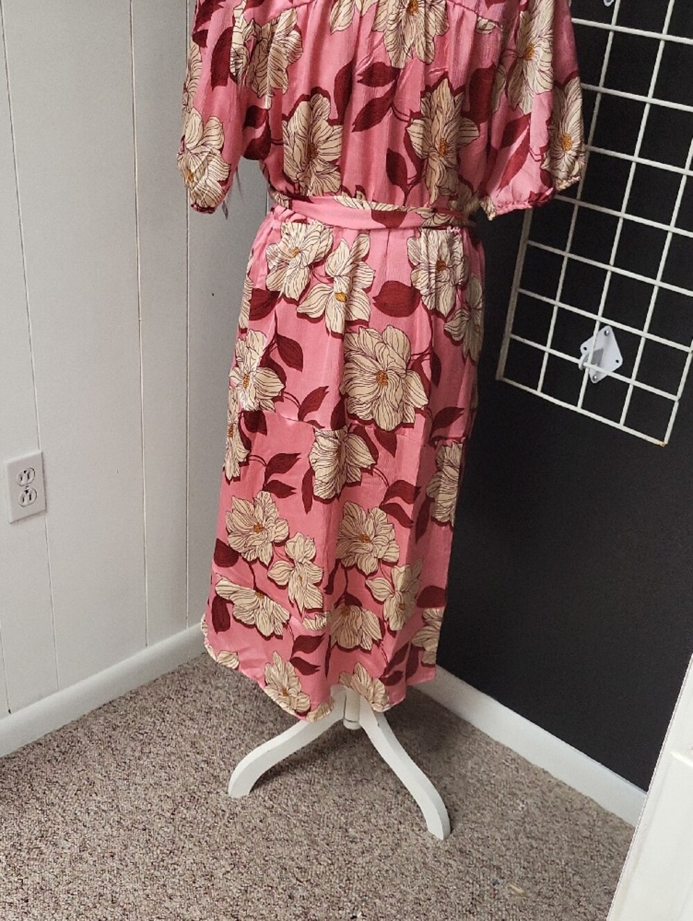 Nwt, Draper James Pink Floral Wrap Midi Dress XL - Picture 7 of 9